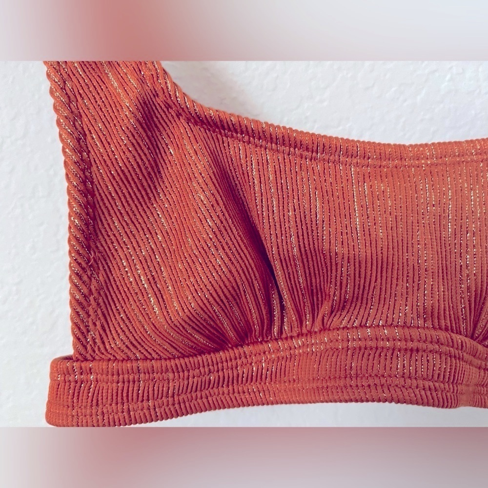 Rust Ribbed Women's bikini Top - Picture 6 of 6